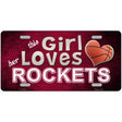 This Girl Loves Her Rockets Novelty Metal License Plate 12" x 6" (LP)