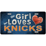 This Girl Loves Her Knicks Novelty Metal License Plate 12" x 6" (LP)