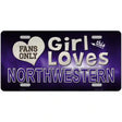 This Girl Loves Northwestern Novelty Metal License Plate 12" x 6" (LP)