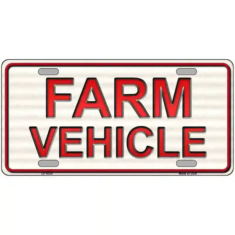 Farm Vehicle Metal Novelty License Plate