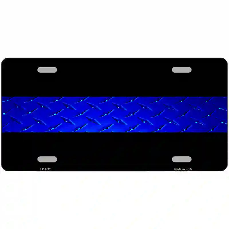 Police Diamond Thin Blue Line Metal Novelty License Plate 12" x 6" (LP)