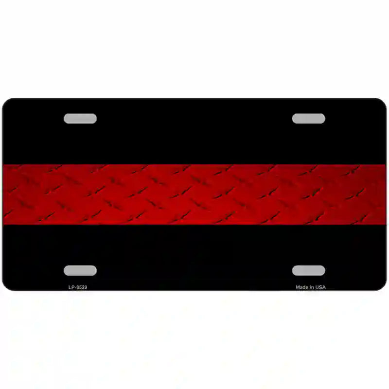 Fire Diamond Thin Red Line Metal Novelty License Plate 12" x 6" (LP)