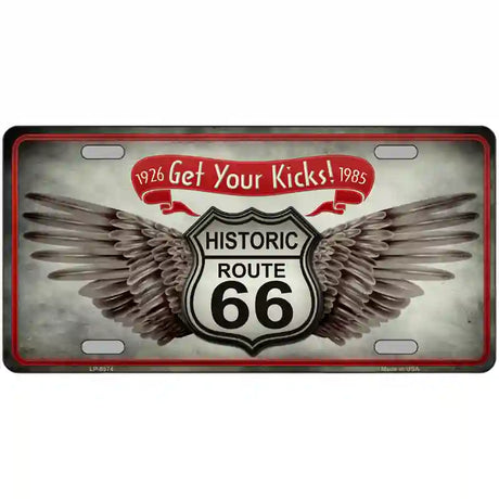 Get Your Kicks Metal Novelty License Plate 12" x 6" (LP)