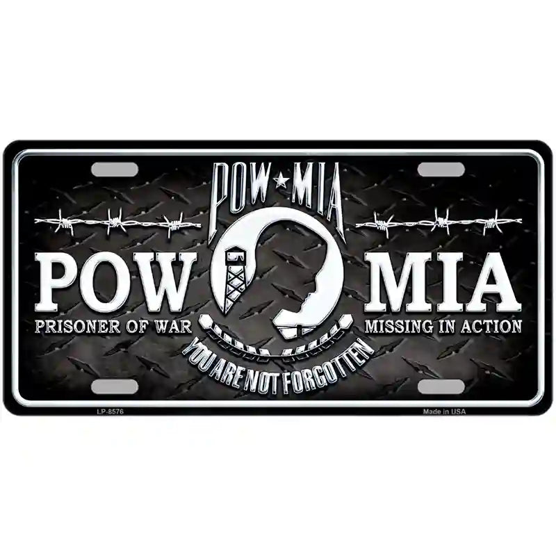 POW MIA Metal Novelty License Plate