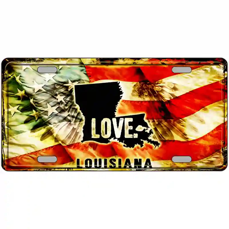 Louisiana Love Metal Novelty License Plate 12" x 6" (LP)