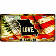 Missouri Love Metal Novelty License Plate 12" x 6" (LP)