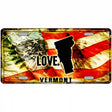 Vermont Love Metal Novelty License Plate 12" x 6" (LP)