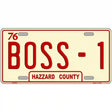 Boss 1 Metal Novelty License Plate 12" x 6" (LP)