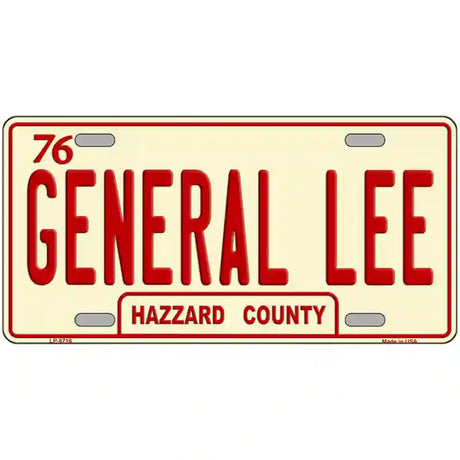 General Lee Metal Novelty License Plate 12" x 6" (LP)