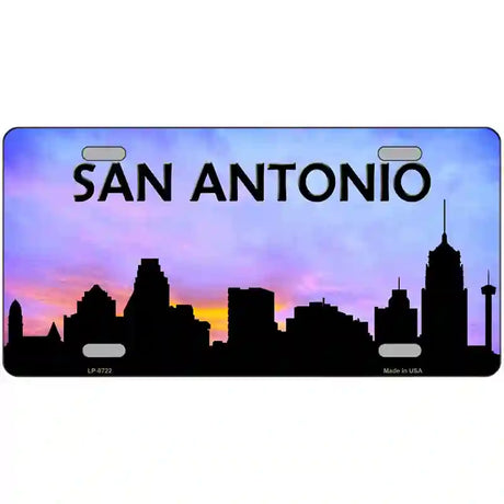 San Antonio Silhouette Metal Novelty License Plate 12" x 6" (LP)