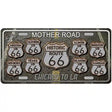 Route 66 Black Top Metal Novelty License Plate 12" x 6" (LP)