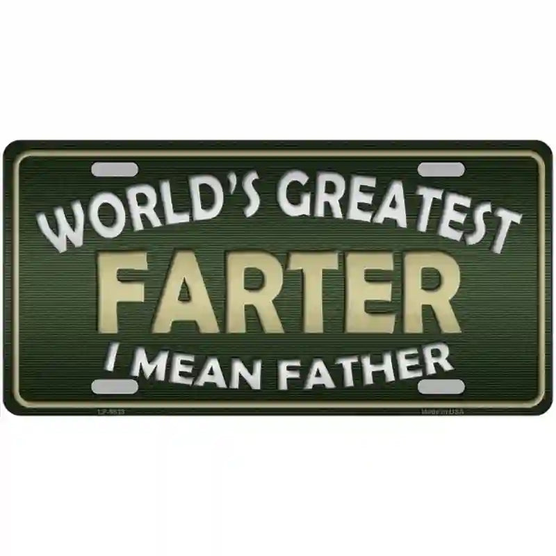 Greatest Farter Metal Novelty License Plate