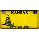 Kansas Dont Tread On Me Metal Novelty License Plate 12" x 6" (LP)