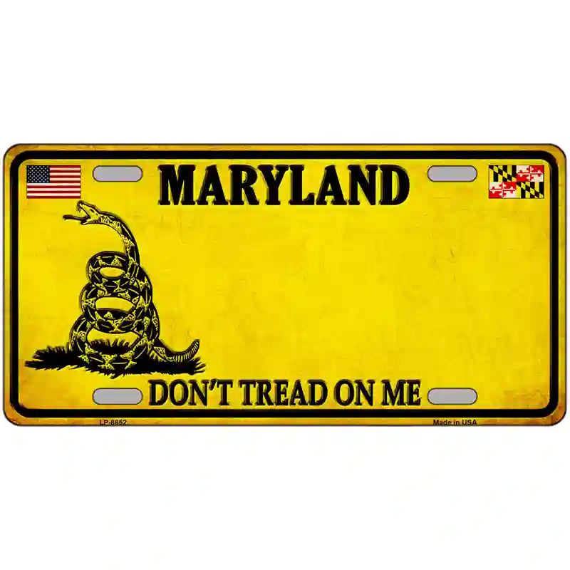 Maryland Dont Tread On Me Metal Novelty License Plate 12" x 6" (LP)