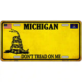 Michigan Dont Tread On Me Metal Novelty License Plate 12" x 6" (LP) / Yes