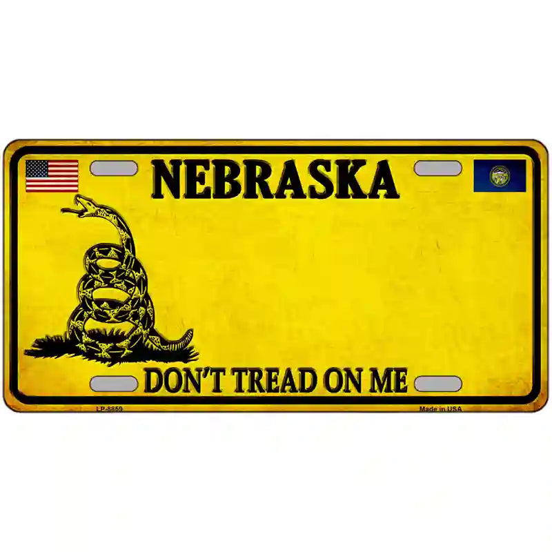 Nebraska Dont Tread On Me Metal Novelty License Plate 12" x 6" (LP) / Yes