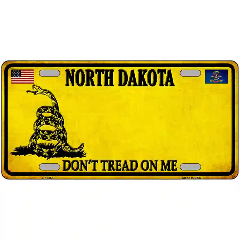 North Dakota Dont Tread On Me Metal Novelty License Plate 12" x 6" (LP)