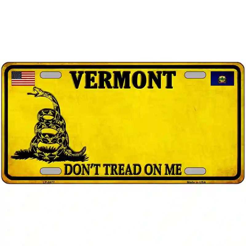 Vermont Dont Tread On Me Metal Novelty License Plate 12" x 6" (LP)