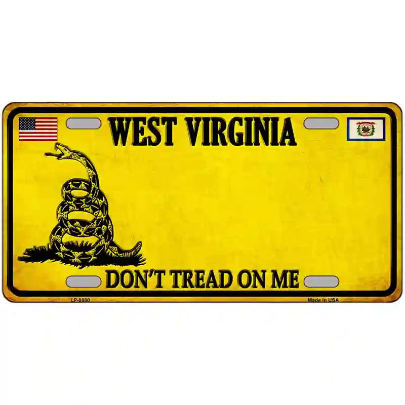 West Virginia Dont Tread On Me Metal Novelty License Plate 12" x 6" (LP)