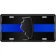 Illinois Thin Blue Line Metal Novelty License Plate 12" x 6" (LP)