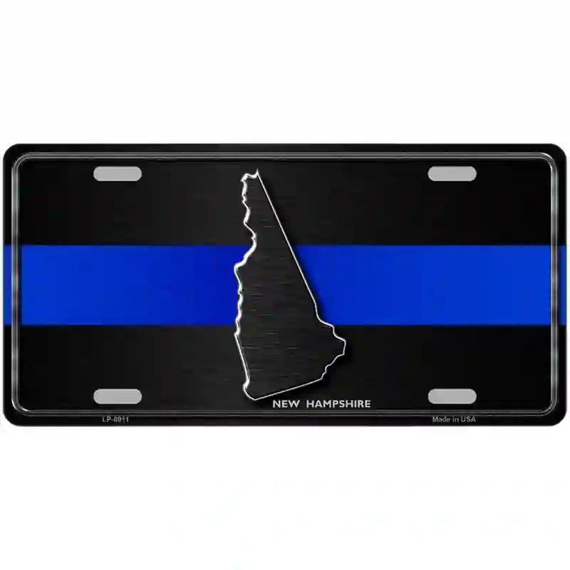 New Hampshire Thin Blue Line Metal Novelty License Plate 12" x 6" (LP)