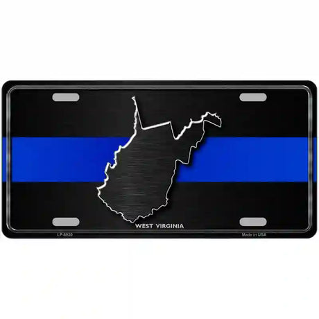 West Virginia Thin Blue Line Metal Novelty License Plate 12" x 6" (LP)