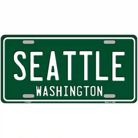 Seattle Washington Green Metal Novelty License Plate 12" x 6" (LP)