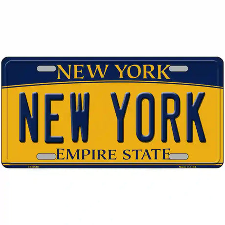 New York Yellow Metal Novelty License Plate 12" x 6" (LP)