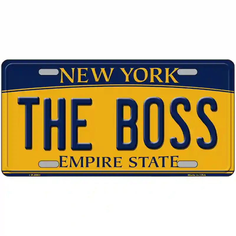 The Boss New York Metal Novelty License Plate 12" x 6" (LP)