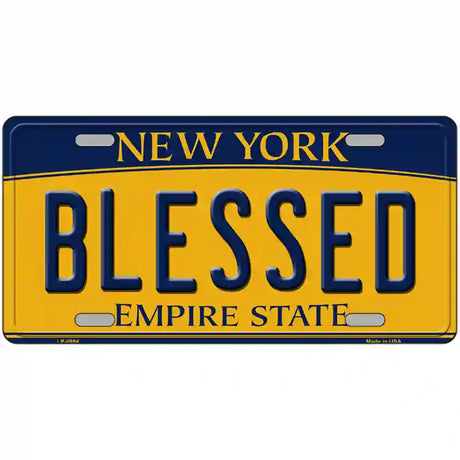 Blessed New York Metal Novelty License Plate 12" x 6" (LP)