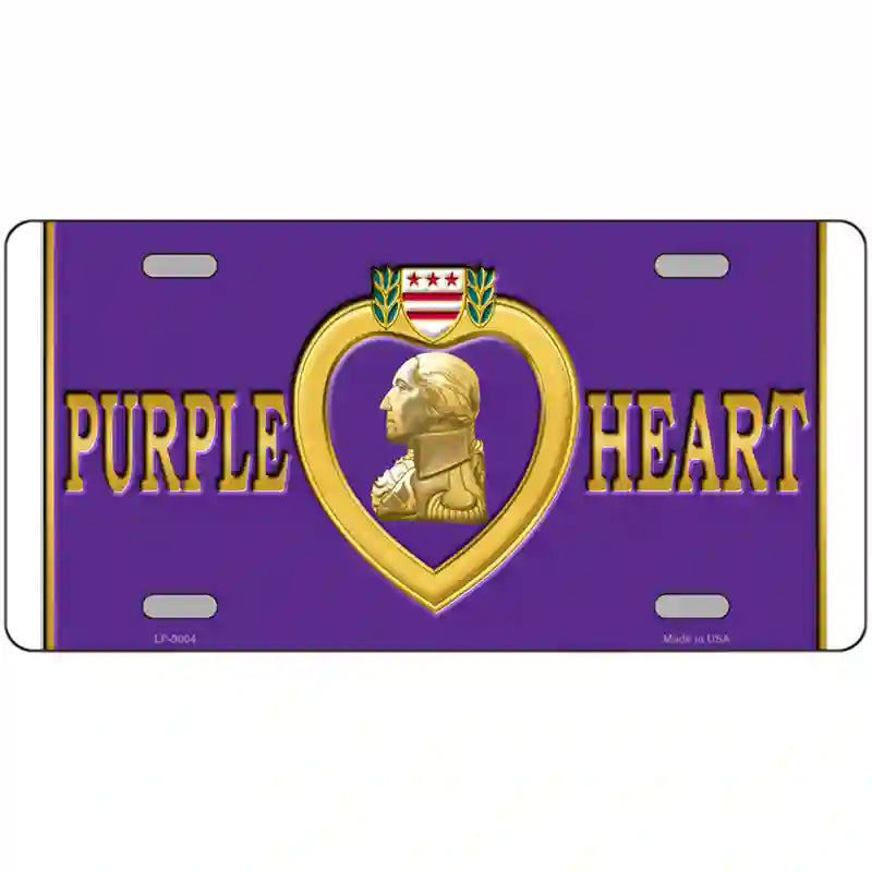 Purple Heart Metal Novelty License Plate 12" x 6" (LP)