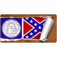 Georgia Flag Scroll Metal Novelty License Plate 12" x 6" (LP)