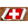 Switzerland Flag Scroll Metal Novelty License Plate 12" x 6" (LP)