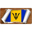 Barbados Flag Scroll Metal Novelty License Plate 12" x 6" (LP)