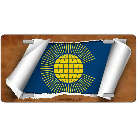 Commonwealth Flag Scroll Metal Novelty License Plate 12" x 6" (LP)