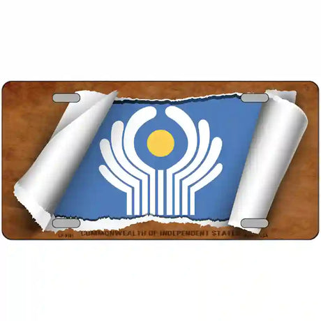 Commonwealth of Independent States Flag Scroll Metal Novelty License Plate 12" x 6" (LP)