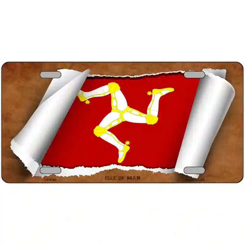 Isle of Man Flag Scroll Metal Novelty License Plate 12" x 6" (LP)