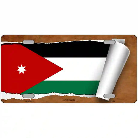 Jordan Flag Scroll Metal Novelty License Plate 12" x 6" (LP)