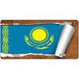 Kasakhstan Flag Scroll Metal Novelty License Plate 12" x 6" (LP)