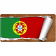 Portugal Flag Scroll Metal Novelty License Plate 12" x 6" (LP)