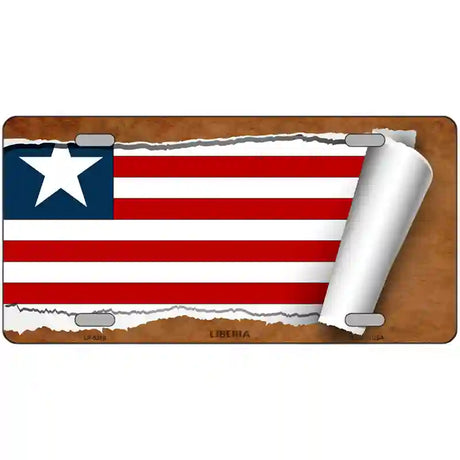 Liberia Flag Scroll Metal Novelty License Plate 12" x 6" (LP)