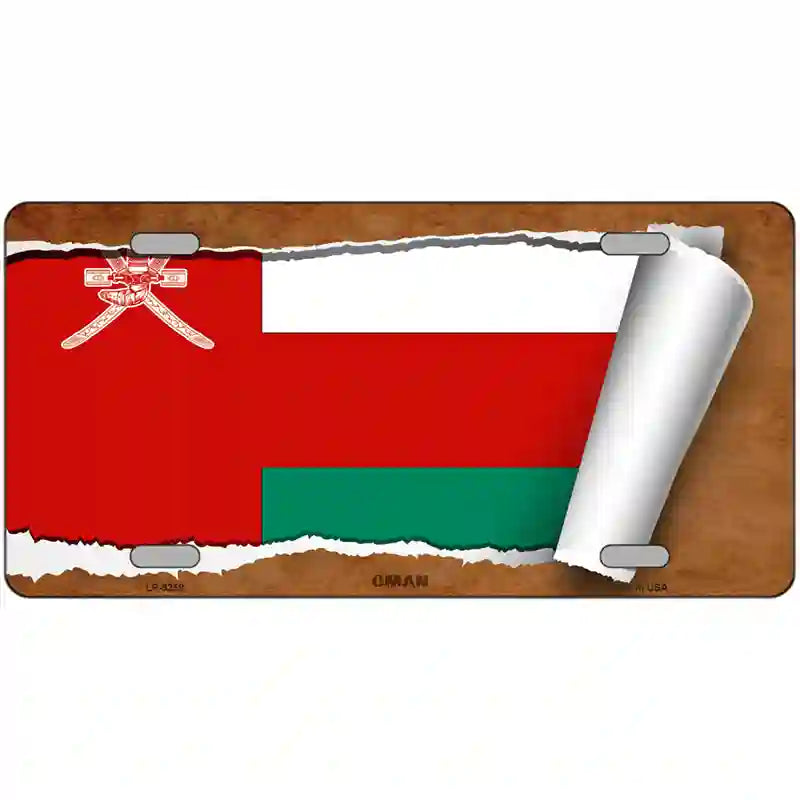 Oman Flag Scroll Metal Novelty License Plate 12" x 6" (LP)