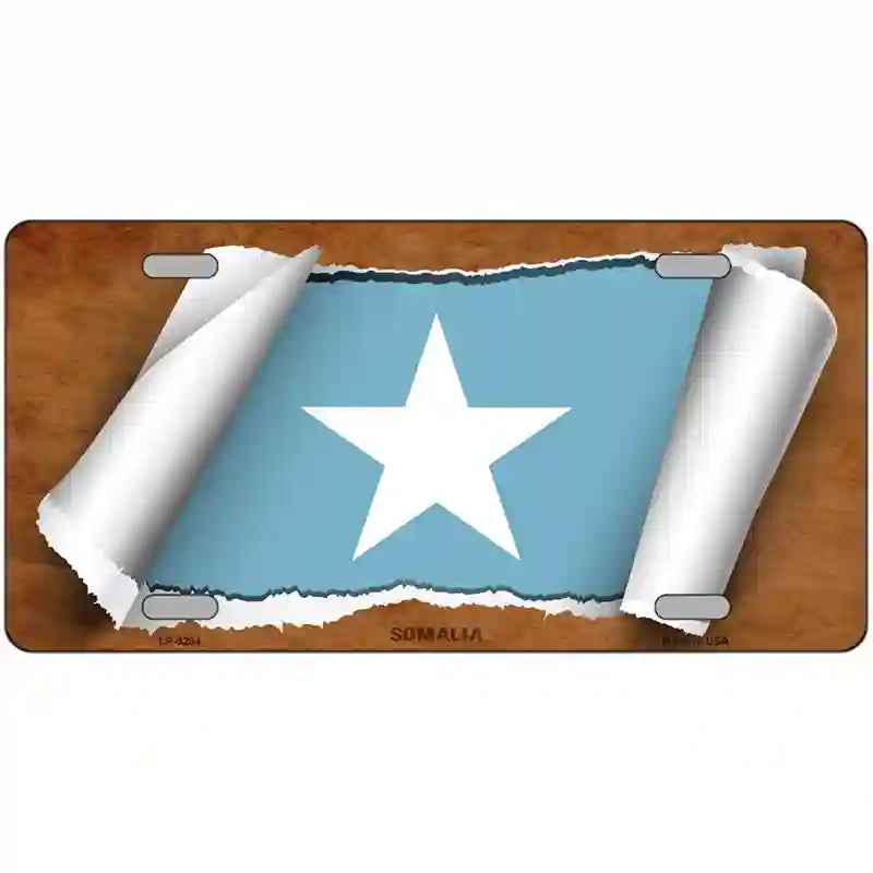 Somalia Flag Scroll Metal Novelty License Plate 12" x 6" (LP)