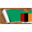 Zambia Flag Scroll Metal Novelty License Plate 12" x 6" (LP)