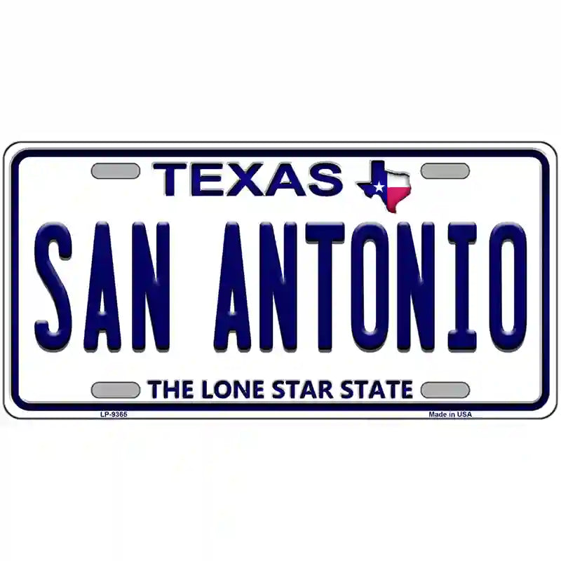 San Antonio Texas Novelty Metal License Plate 12" x 6" (LP)