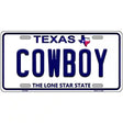 Cowboy Texas Novelty Metal License Plate 12" x 6" (LP)