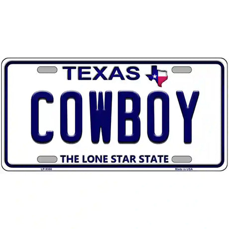 Cowboy Texas Novelty Metal License Plate 12" x 6" (LP)