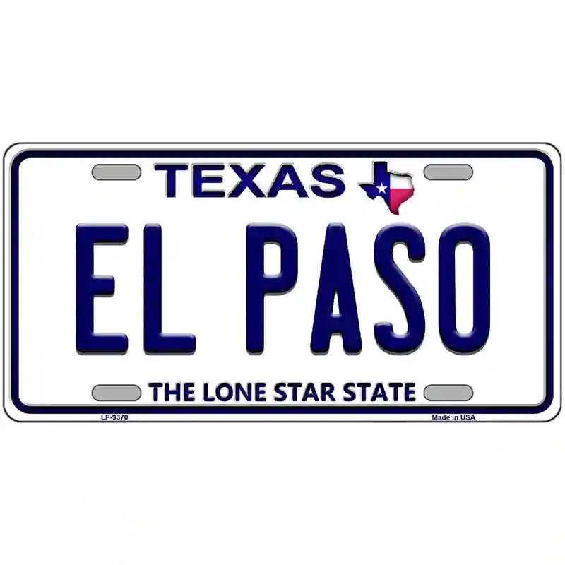 El Paso Texas Novelty Metal License Plate