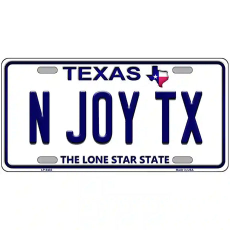 N Joy TX Texas Novelty Metal License Plate 12" x 6" (LP)