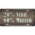 20 Percent Stud Novelty Metal License Plate 12" x 6" (LP)